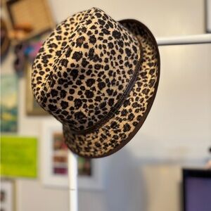 Scala Animal Print Fedora Hat